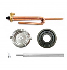 Комплект ТЭН 1,5 кВт (1500 Вт) RCF для водонагревателя Ariston, Thermex ES, ER + фланец + анод + прокладка + винт, 30461F1